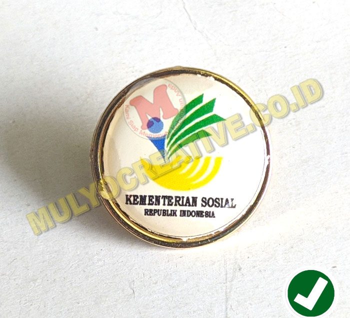 Bros Logo KEMENSOS Model Bulat Pin Logo Kementerian Sosial Murah