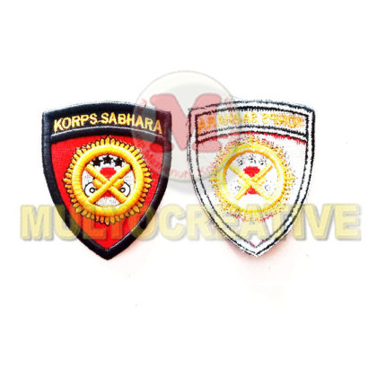 jualan badge bordir timbul logo sabhara harga termurah