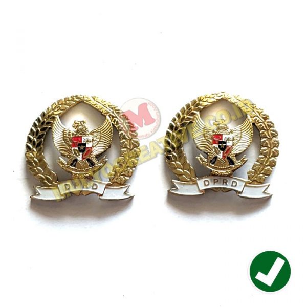 Bros Pin Logo Dprd Padi Dan Kapas Pin Dprd List Putih Bahan Logam Pesan Pin Enamel Lencana