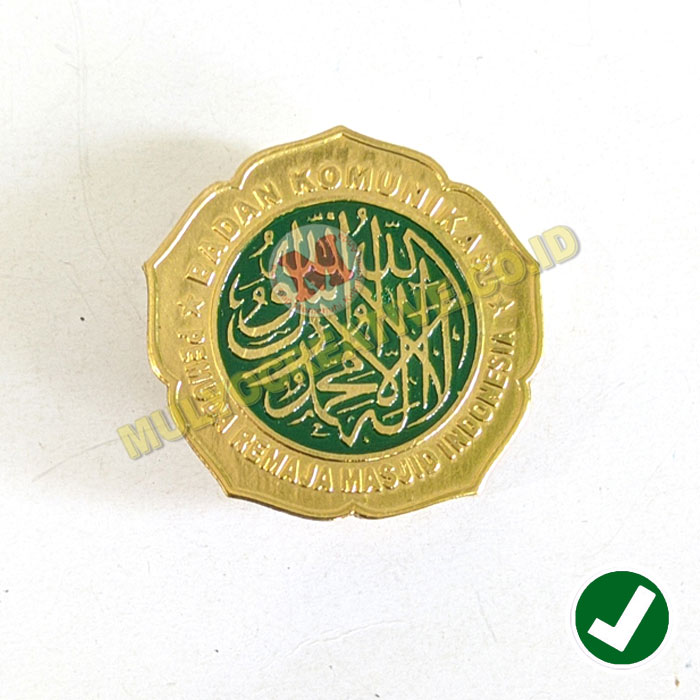 Bross Pin Logo Remaja Masjid Bahan Logam Kuningan | Pesan Pin Enamel ...